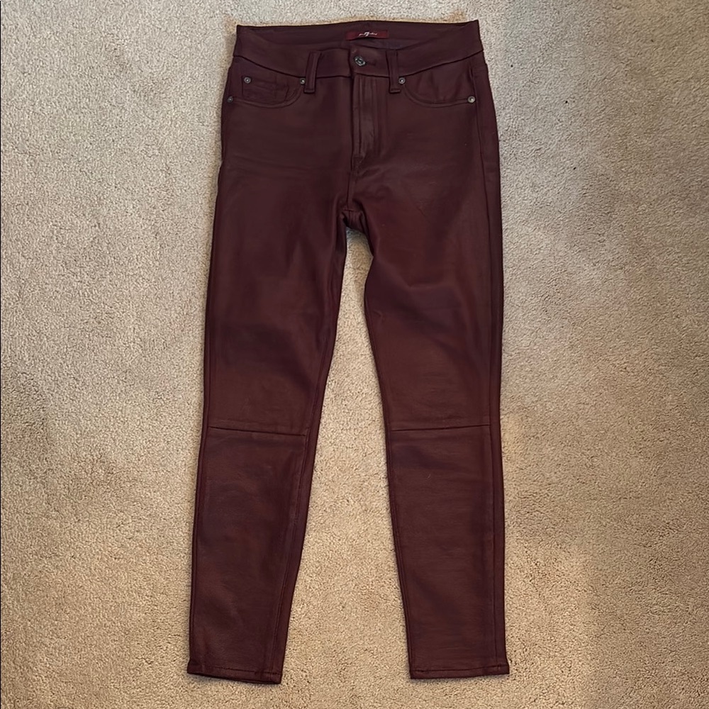 7 For All Mankind Women’s leather look jeans